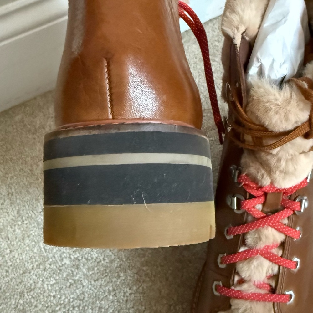 CLARKS Dark Tan Orianna Leather Hiker Boots - Picture 8 of 10